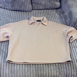 ASOS Men’s Camel Collared Heavyweight Pullover Top